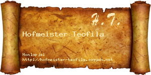 Hofmeister Teofila névjegykártya